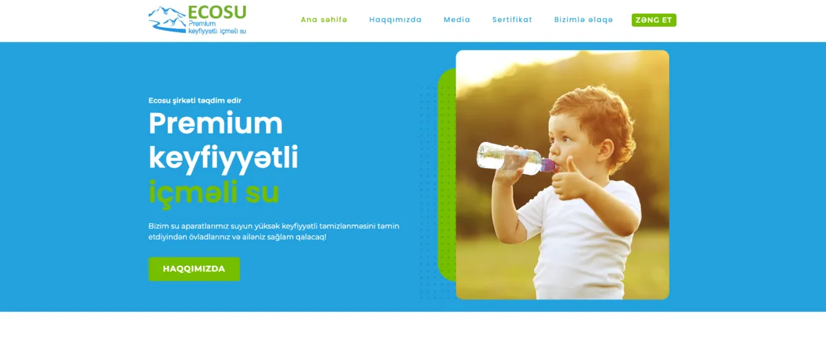 ECOSU - Premium drinking water company website